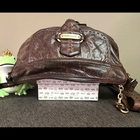 Juicy Couture vintage leather bag boho hobo - Picture 3 of 12